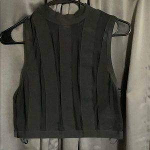 Black semi see through Crop top